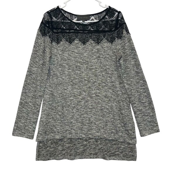 Sunday in Brooklyn Sweaters - Anthropologie Sunday In Brooklyn Sweater Tunic Medium Size Lace Black Silver